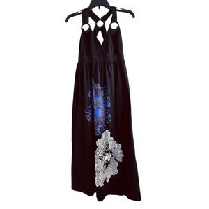 What's Hot Women's Long Floral Maxi Sun Dress Sleeveless Size Large *READ*